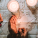 Hands holding a light over a map