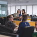 women in an office working together